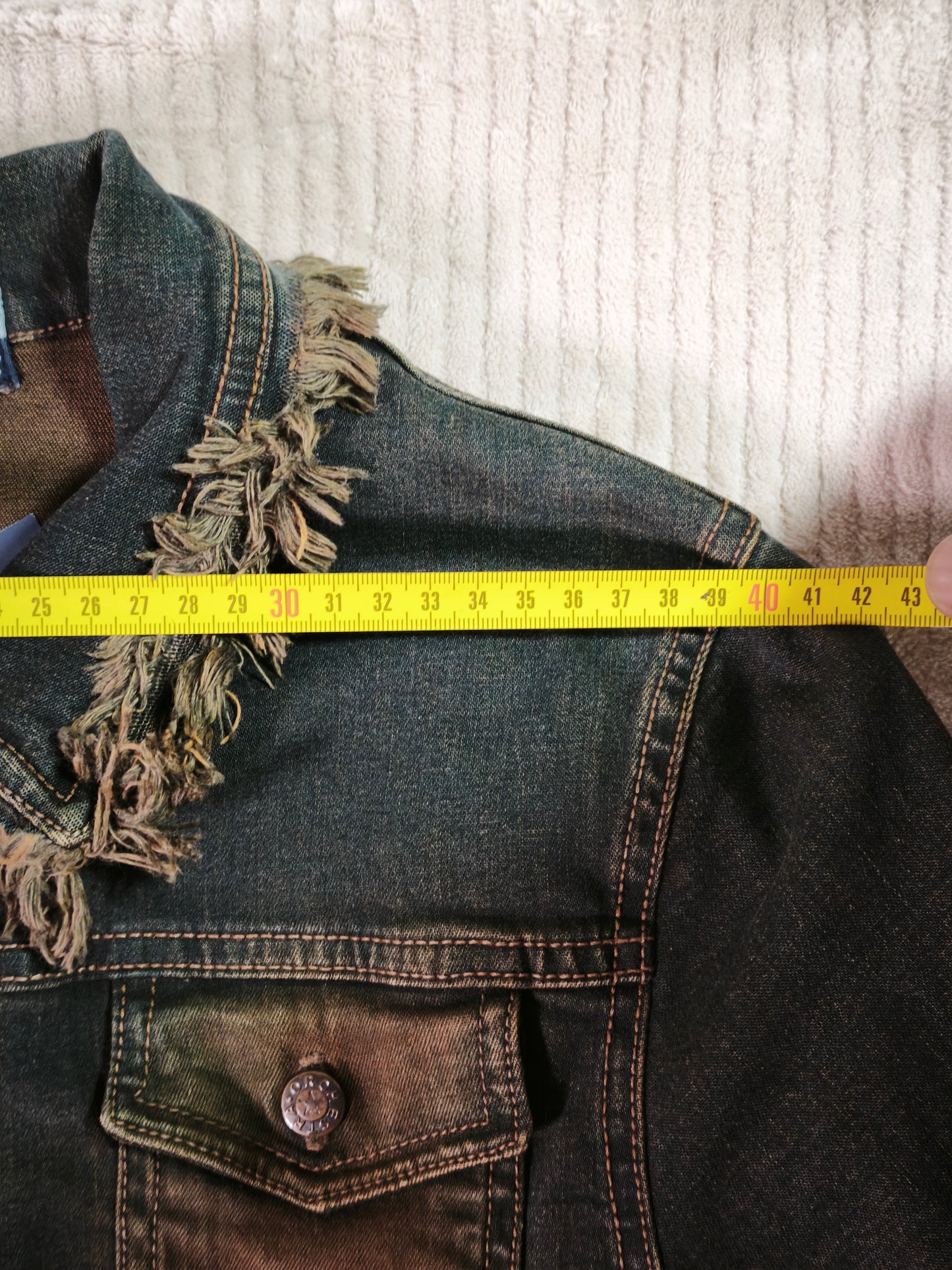 Chaqueta Denim Vintage Y2K Distressed