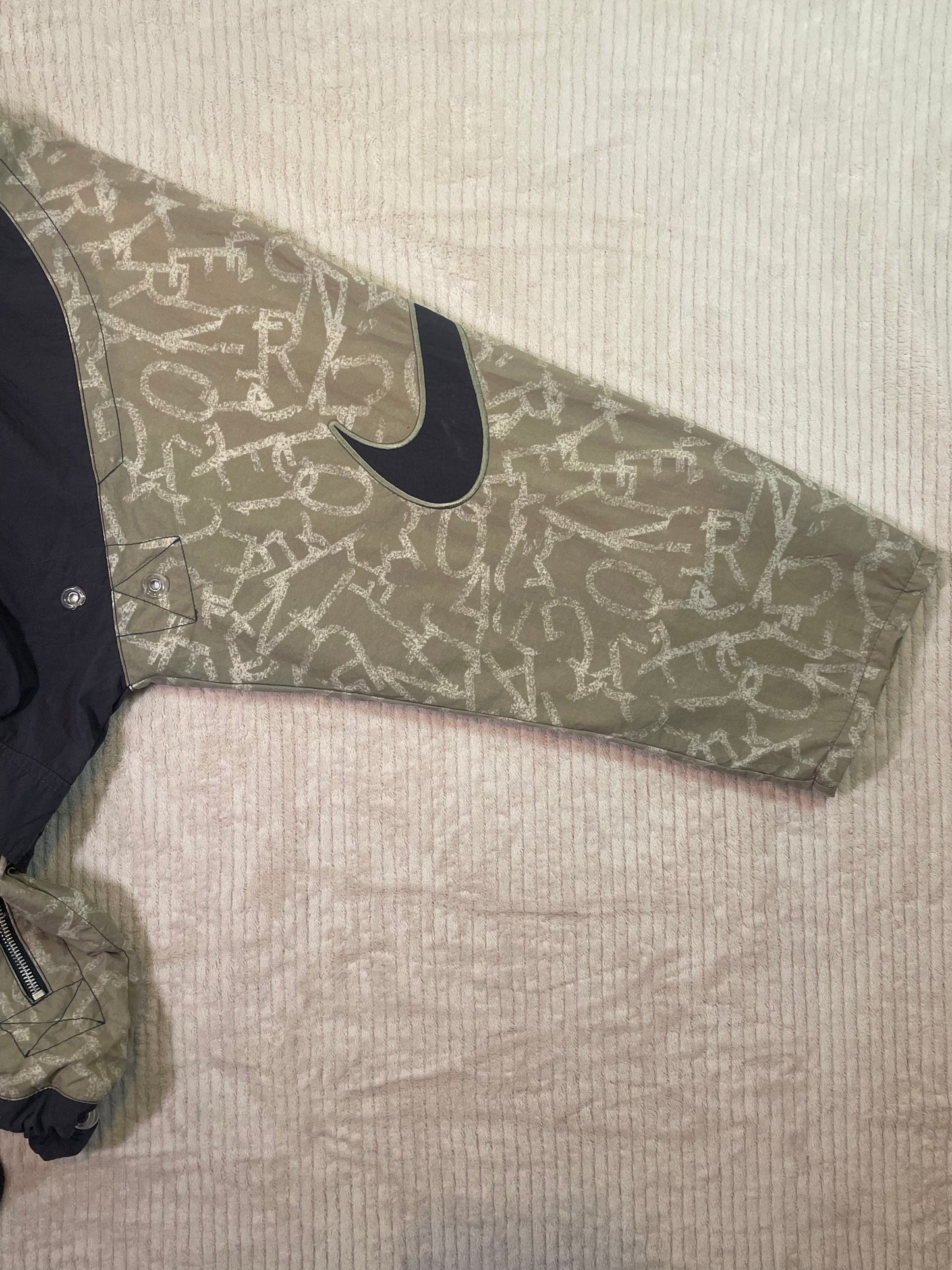 Chaqueta Nike Vintage Y2K Cortavientos Half Zip Azul y Beige Streetwear Unisex