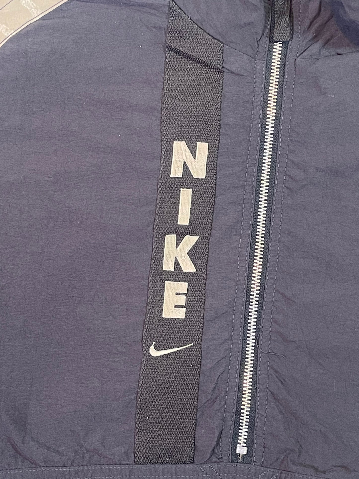 Chaqueta Nike Vintage Y2K Cortavientos Half Zip Azul y Beige Streetwear Unisex