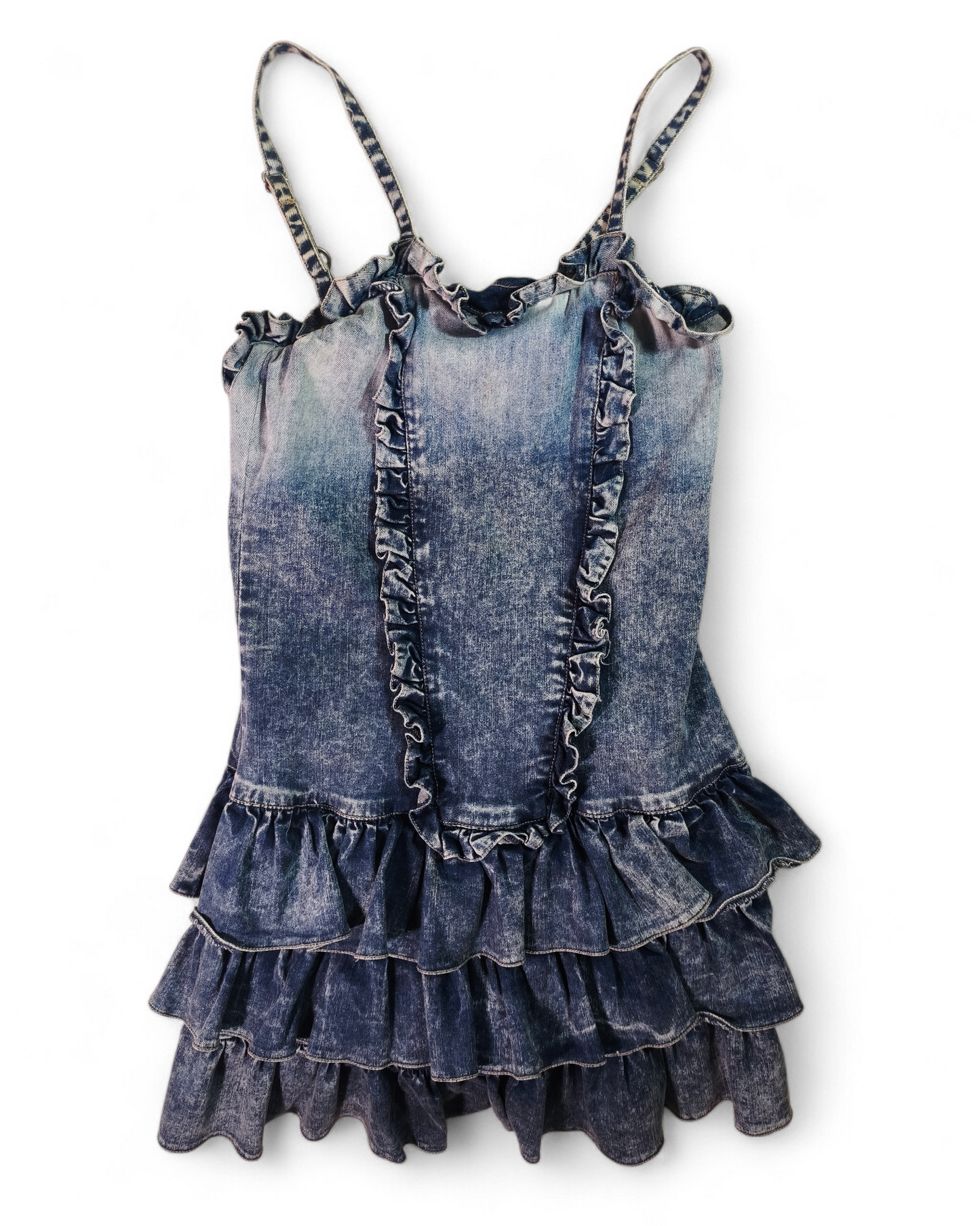 Vestido Denim Sisley con Volantes – Estilo Y2K