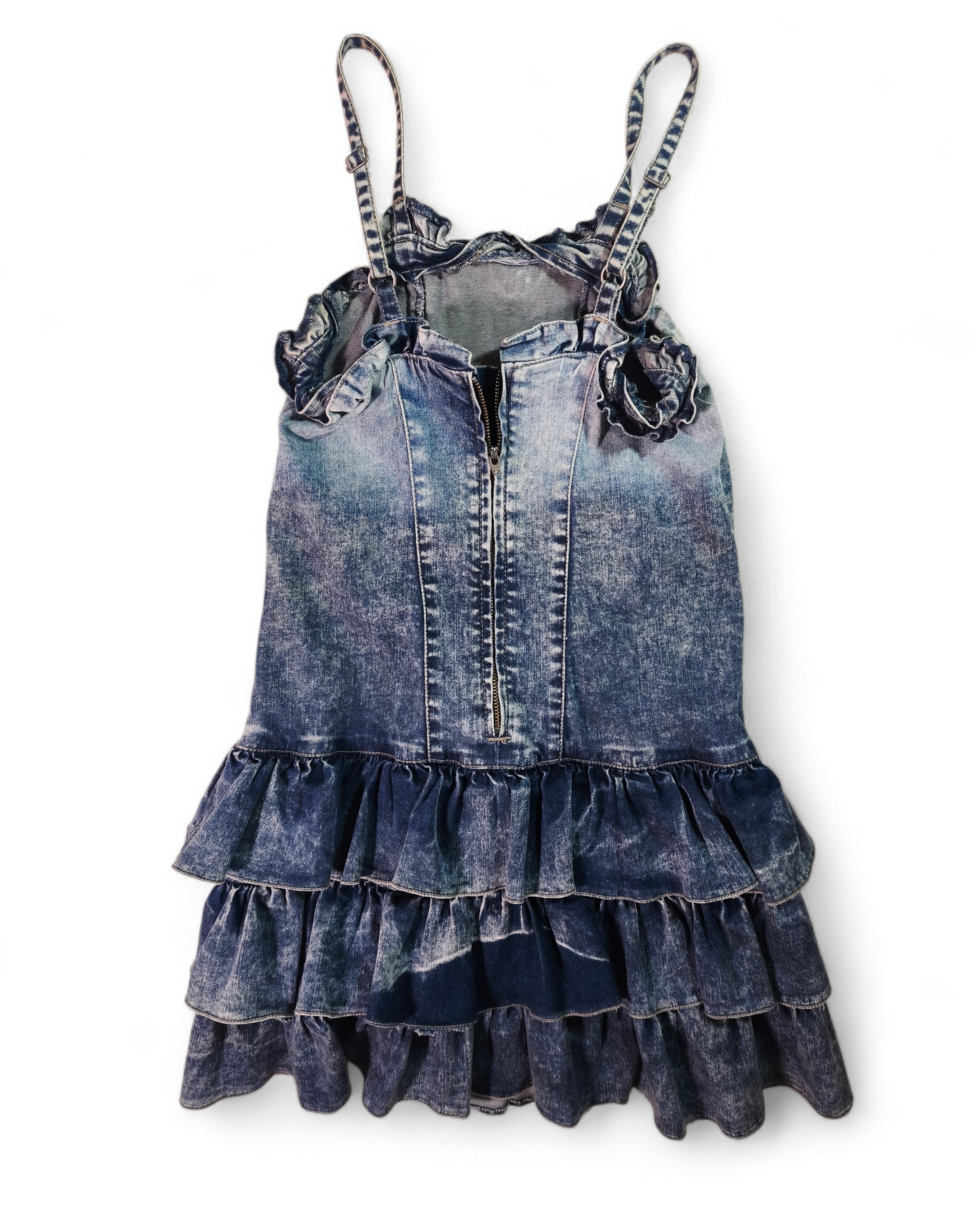 Vestido Denim Sisley con Volantes – Estilo Y2K