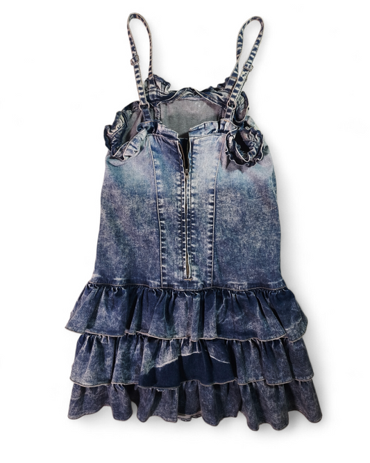 Vestido Denim Sisley con Volantes – Estilo Y2K