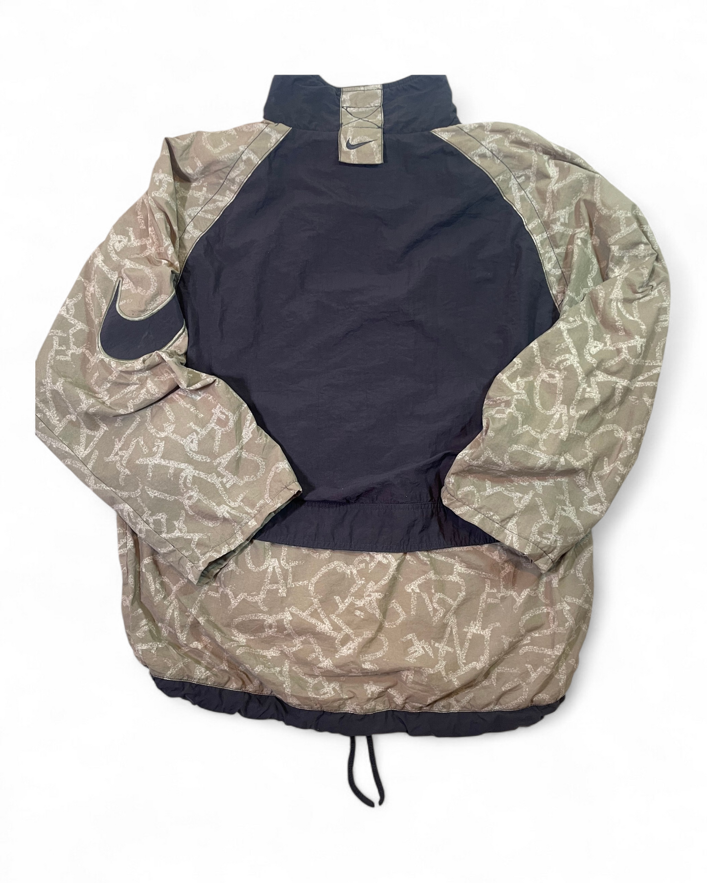 Chaqueta Nike Vintage Y2K Cortavientos Half Zip Azul y Beige Streetwear Unisex